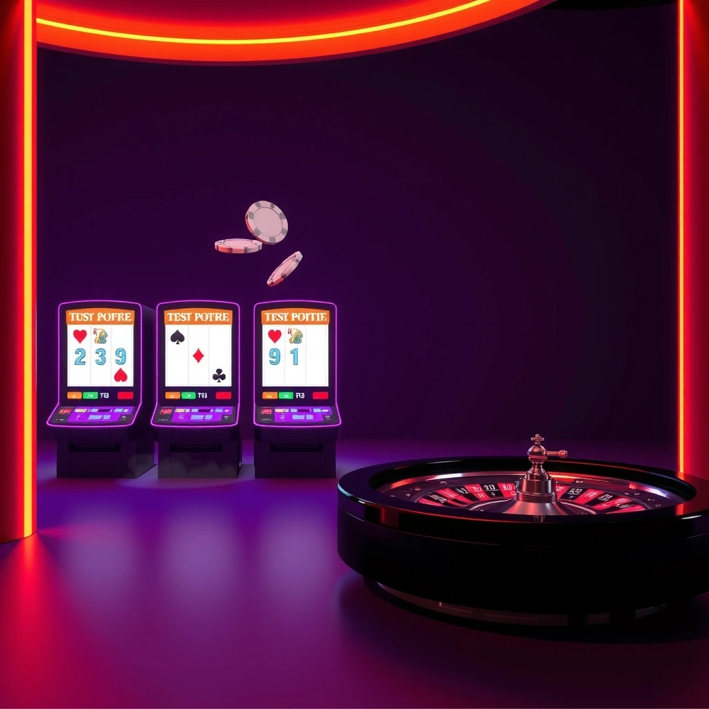 Fondo heroico de casino con luces neón