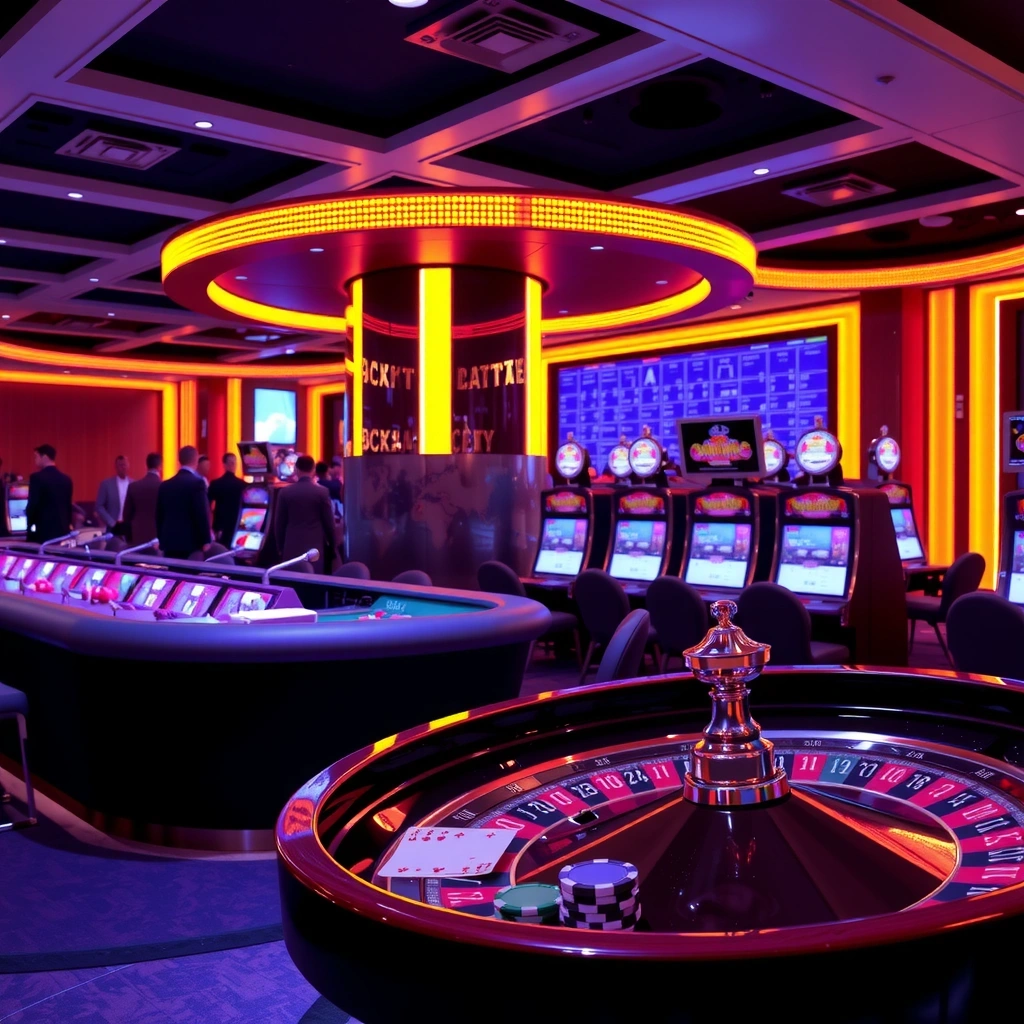 Fondo heroico de casino con luces de neón